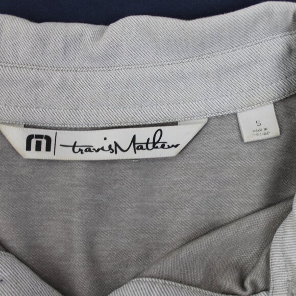 Travis Mathew Polo Shirt Mens Size S Gray Blue Short Sleeve Golf - Picture 5 of 5